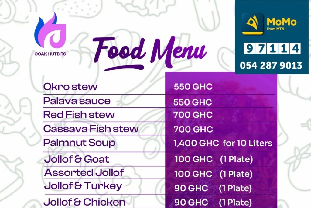 food menu